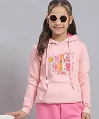 pink printed hoodie