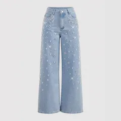 Beaded Straight Leg Jeans