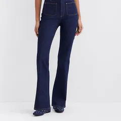 Belted Flare Leg Jeans
