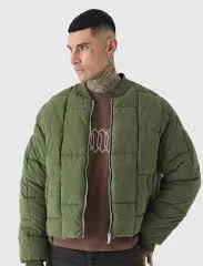 green puffer jacket