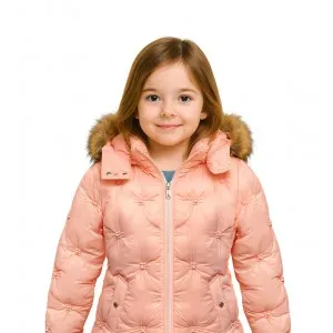 pink puffer jacket