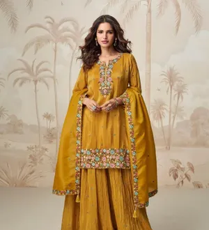 Embroidered Straight Kurta Suit Set