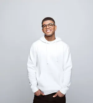 white hoodie