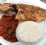 Plain rice with, fish