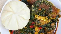 Afang soup with fufu