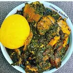 Afang soup with eba