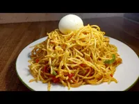 Spaghetti With Fried Egg and Free Drink