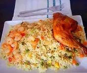 Coconut rice with chicken