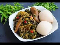 Afang soup with poundo