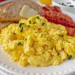 Pancake with scrambled eggs