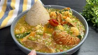Akple and okro soup