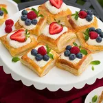 PUFF PASTRY FRUIT TARTS WITH RICOTTA CREAM FILLING