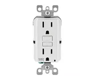 15 Amp 125-Volt Duplex Self-Test Tamper Resistant/Weather Resistant GFCI Outlet, White