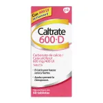 Caltrate 600 +D Carbonato de Calcio/Colecalciferol Frasco 60 Tabletas