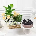 Rosy Blooms & Choco Cake Combo
