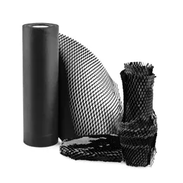 black paper bubble wrap