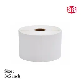 Box Brother Direct Thermal Barcode Labels 3x5 Inches 75mmx125mm - 400 White Self-Adhesive Stickers for Shipping and Packaging