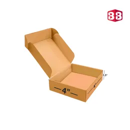 4x4x1.5 Inch Brown Corrugated Flap Box – Small Kraft Packaging for Jewelry & Accessories