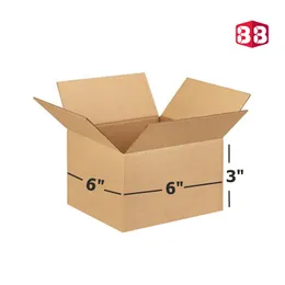 Box Brother 6x6x3 Inch Brown Corrugated Box for Shipping and Ecommerce Packaging