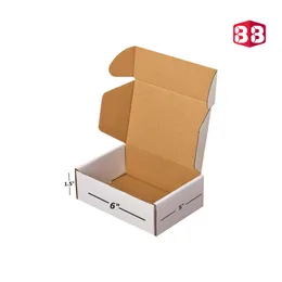 Box Brother 3 Ply White Flap Corrugated Box – Size 6x5x1.5 Inch | Multipurpose White Corrugated Box for Small Item Packaging