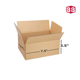7.5x4.5x3.5 Inch 3 Ply Brown Corrugated Box by Box Brother for Ecommerce & Shipping