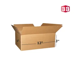 12x4x3 Inch Corrugated Box – Compact Kraft Shipping Box for Slim Products