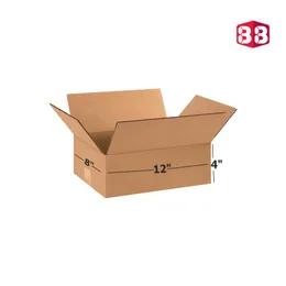 12x8x4 Inch Corrugated Box – Compact Kraft Packaging Box for Ecommerce & Retail