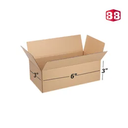 3 Ply Brown Corrugated Cardboard Box 6x3x3 inch for Shipping and Courier