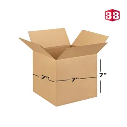 7x7x7 Inch 3 Ply Brown Corrugated Box by Box Brother for Ecommerce & Shipping