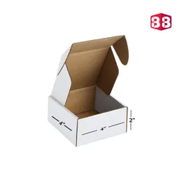 Box Brother 3-Ply White Flap Box 4x4x2 Inch-Ultimate Packaging Solution for Small Businesses