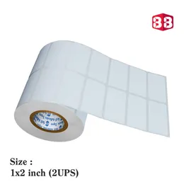 Box Brother Direct Thermal Barcode Labels 1x2 Inches 25mmx50mm - 2,000 White Self-Adhesive Stickers for Packaging