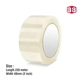 Box Brother Heavy-Duty Self-Adhesive BOPP Cello Tape – 2 Inch x 220 Meter Long Roll for Industrial Packaging