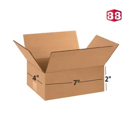7x4x2 Inch 3 Ply Brown Corrugated Box for Small Product Packaging by Box Brother