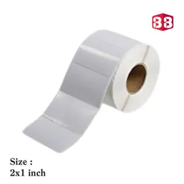 Box Brother Direct Thermal Barcode Labels 2x1 Inches 50mmx25mm - 1,000 White Self-Adhesive Stickers for Barcode and Shipping