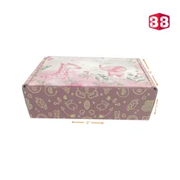 Box Brother Multicolor Pre-Printed Jungle themed Pink Gift Flap Box Size 6x4x2 | 3 Ply Corrugated Boxes
