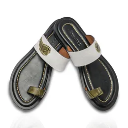 Ladies Strap Slipper - White