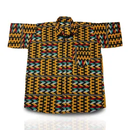 Kente African Print Men's Shirt - Large