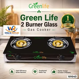 Green Life 2 Burner Glass Gas cooker