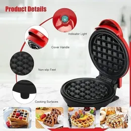 CrispMasterâ¢ Electric Mini Waffle Maker, Nonstick waffle Donut maker mini breakfast machine round shaped cake baking