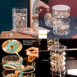 Transparent 5 Layer Rotating Jewelry Organizer