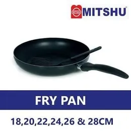 MITSHU Non Stick Fry Pan With Spoon - 24cm
