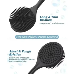 Brush with Handle Exfoliating Scrub Skin Massager Exfoliating Bathroom Brush