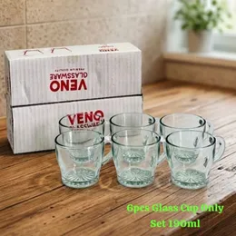 190ml 6-piece heavy glass tea or coffee cup set