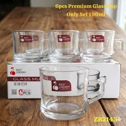 190ml 6pcs Premium Glass Cup Only Set
