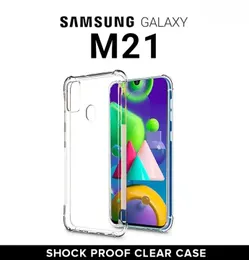 Luxury Transparent ThickBallon Bumper Case For Samsung Galaxy M21 Crystal Transparent Premium Quality Shockproof Protect