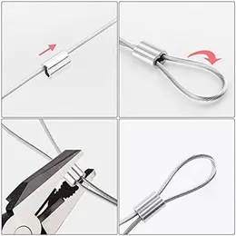 Oaky (5MM) Strong Heavy-Duty Ferrule Aluminum Double Barrel Crimping Loop Sleeves for Fitting Gym Machine Wire Cable Rop