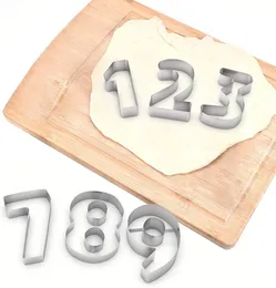 Cookie Cutter Set, Fubarbar 3 inch Number 0 1 2 3 4 5 6 7 8 Shapes Cutter Large Metal Numbers Fondant Cutters Mold, Stai