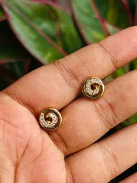 2023 New Gold Plated Derana Lightweight Drop Earrings with White Fixed Stones for Women