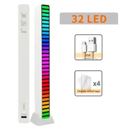 LED RGB Bar Strip Spectrum Audio Indicator Music Sound Control Lamp Music Atmosphere Light (Rechargeable)
