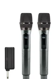 Wireless Microphone Channels UHF Handheld Dynamic Microphone with 2000mah Rechargeable battery for AMP Karaoke